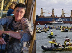 Protestujący z Rising Tide zamykają się na sprzęcie węglowym w Newcastle po rzekomym blokowaniu statków