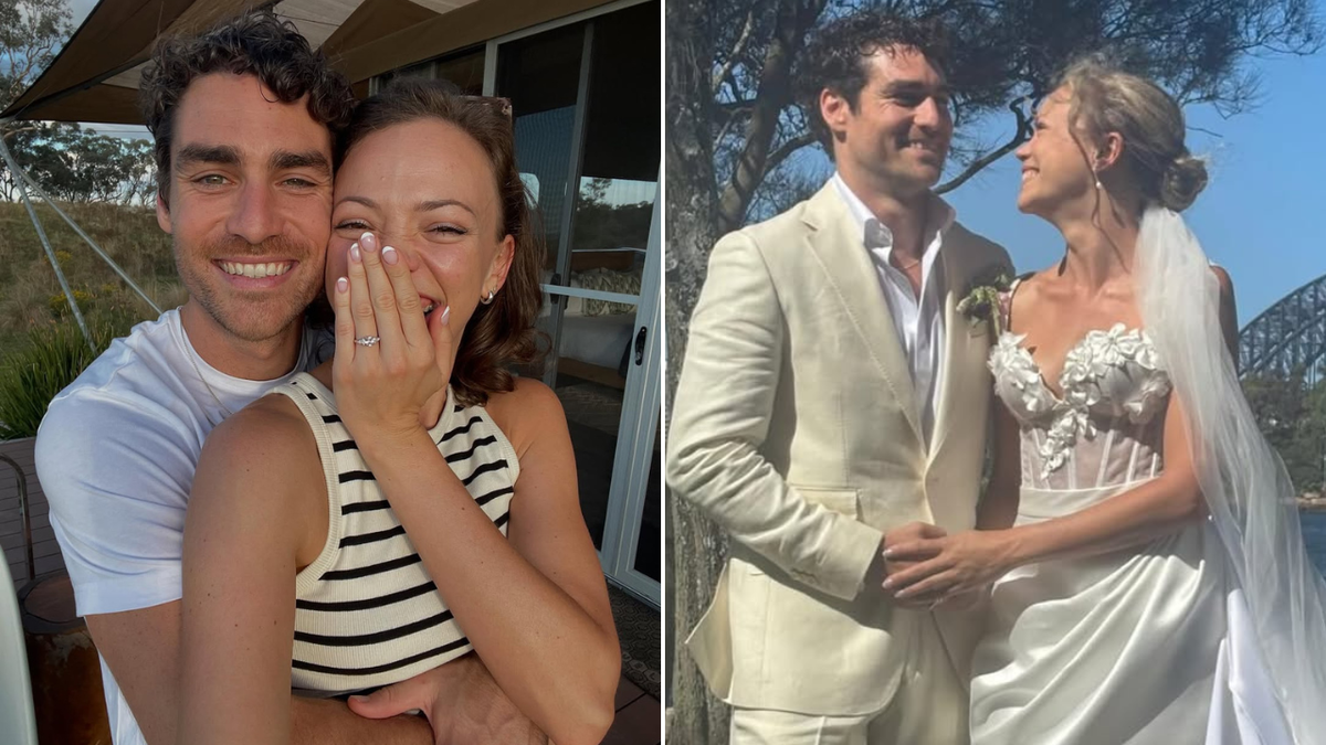 Gwiazda „Home and Away” Ryan Bown poślubia brytyjską aktorkę Natalie Spence w porcie w Sydney