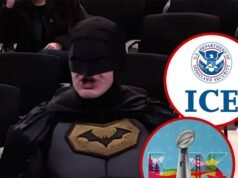 Mężczyzna przebrany za Batmana miażdży Radę Miasta Santa Clara w związku ze współpracą ICE
