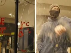 Na nagraniu wideo protestujący przeciwko ICE sieją spustoszenie przed hotelem, w którym prawdopodobnie przebywają federalni