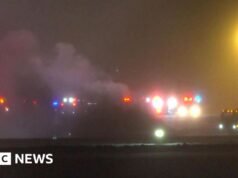 Prywatny odrzutowiec przewożący osiem katastrof w Maine podczas zimowej burzy