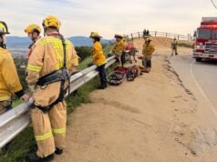 Straż pożarna w Los Angeles ratuje kobietę z pojazdu, który „spadł z klifu”