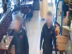 Moment, w którym „din and dashers” ominie restaurację bez płacenia rachunku w wysokości 170 funtów po skosztowaniu ostryg i popijaniu shotów w pijackiej porze lunchu