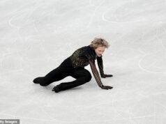Amerykańska gwiazda łyżwiarstwa Ilia Malinin walczy ze łzami po UPADKU „Quad God” i traci medal w koszmarnym upadku Zimowych Igrzysk Olimpijskich