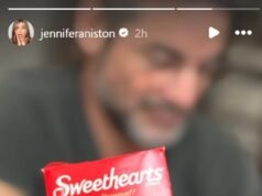 Jennifer Aniston ujawnia, jak świętuje pierwsze Walentynki ze swoim chłopakiem, „słodkim ciastem”, Jimem Curtisem