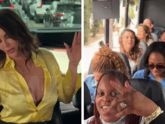 Była Miss Universe Albania Angela Martini wyciąga karty Oracle w „TMZ Brunch Bus”