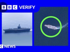 Rozmieszczenie amerykańskich okrętów wojennych i myśliwców śledzonych w pobliżu Iranu