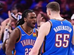 Cason Wallace z drużyny Thunder przeszedł na emeryturę w koszulce szkoły średniej